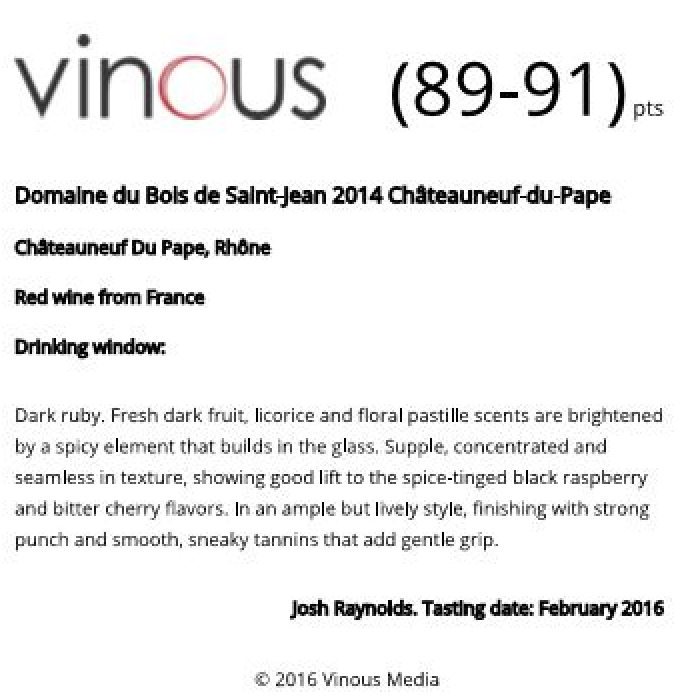 Tasting Vinous Josh Raynolds 2014