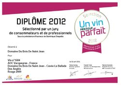 Diploma Vacqueyras 2009 Domaine du Bois de Saint Jean